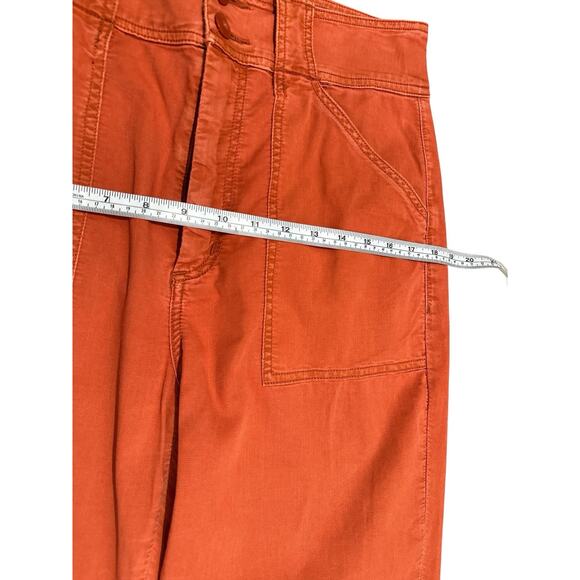 Joie Mirenda Chili Red Orange Cotton Utility Crop Pants Size 10 - Picture 11 of 11